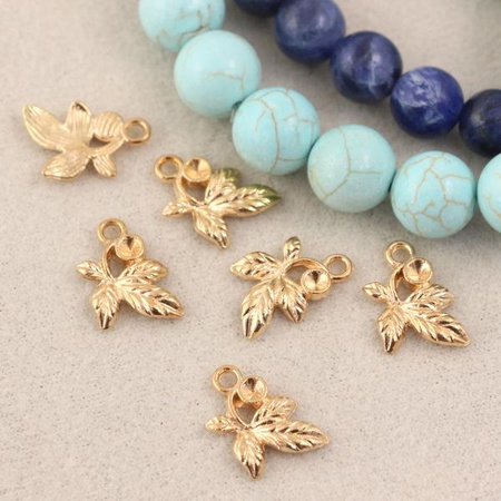 Zawieszka listek złoty 15x10mm