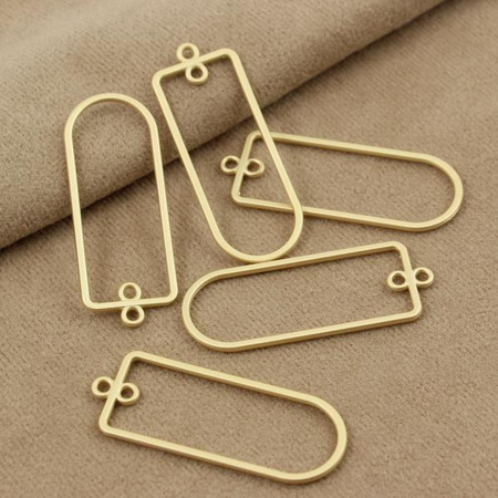 Zawieszka ramka złota satynowa 44x17mm