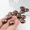 Glass Pearl Cabochon Dark Copper 14mm
