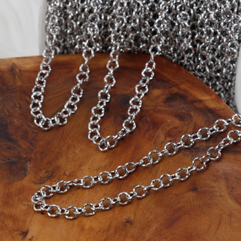 Łańcuszek rolo teksturowany stal szlachetna 5mm [1metr]