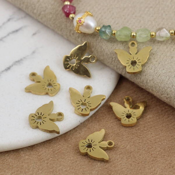 Zawieszka aniołek stal szlachetna pozłacana 11x10mm