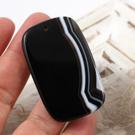 Sardonyks zawieszka plaster prostokąt 55x34mm