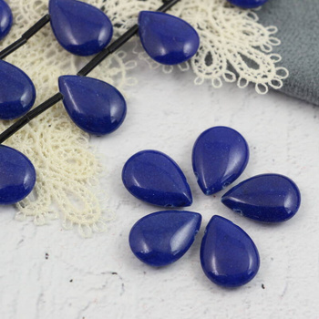 Jadeit łezka granatowa 18x13mm