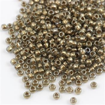 Toho Round 6/0 Gold-Lined Frosted Black Diamond [10g]
