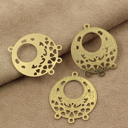 Baza ażurowa stal szlachetna pozłacana 25mm