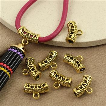 Krawatka metalowa ażurowa złota 14x9mm