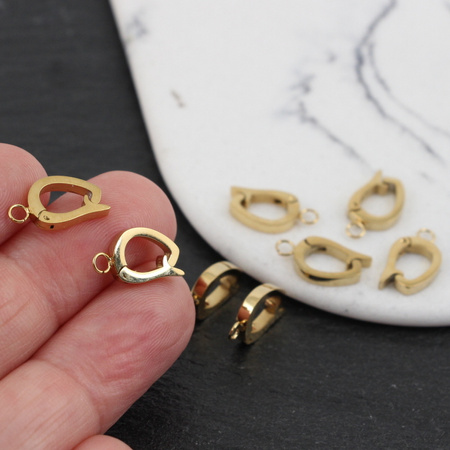 Krawatka wymienna do zawieszek stal szlachetna pozłacana 12x8mm