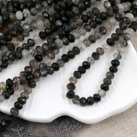 Kwarc rutylowy oponka fasetowana 5x4mm [sznur 37cm]