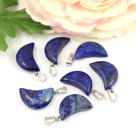 Lapis lazuli księżyc zawieszka z krawatką 18x11mm