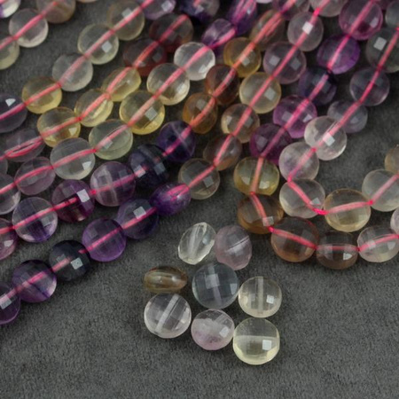 Fluoryt moneta fasetowana 10mm