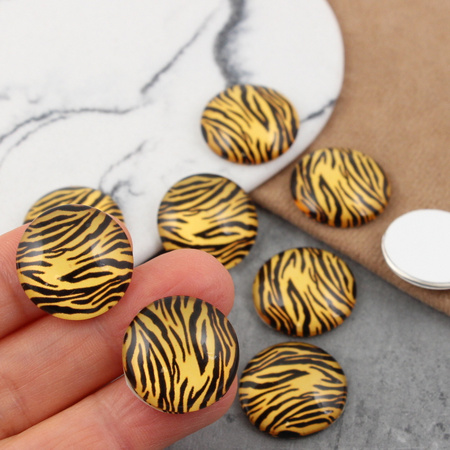 Kaboszon szklany z grafiką zwierzęcy print 20mm