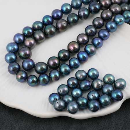 Perła słodkowodna niebiesko-fioletowa kula 9mm
