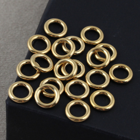 Kółko obręcz ogniwo zamknięte stal szlachetna pozłacana 10mm