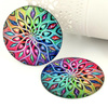 Kaboszon szklany z grafiką tęczowy kalejdoskop moneta 58mm