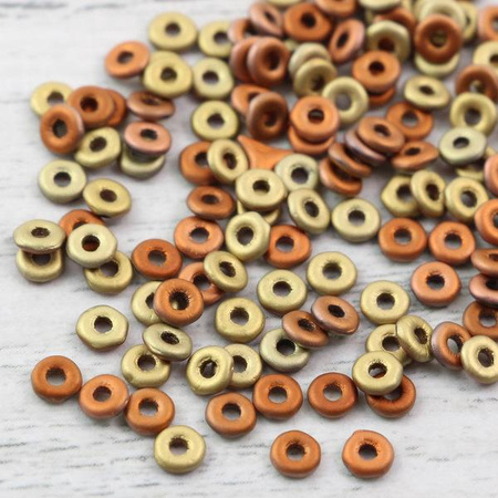 O bead donut 4x1mm Jet California Gold Rush Matted [2,5g]