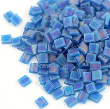 Miyuki Tila Beads 5x5x1,9mm Transp Capri Blue AB Matt [30szt]