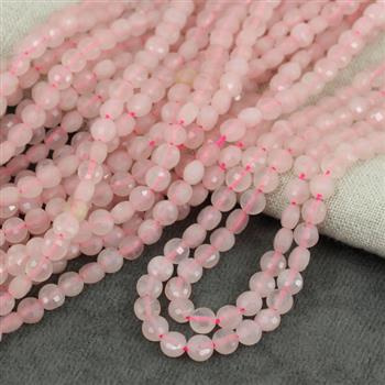 Kwarc różowy moneta fasetowana 6mm [20szt]