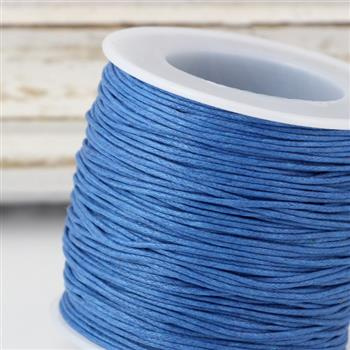 Sznurek bawełniany woskowany niebieski 1mm [szpula 80m]