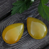 Kaboszon agat brazylijski łezka żółta 40x30mm