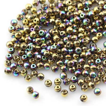 Round Beads Crystal Glittery Amber 3mm [50szt]