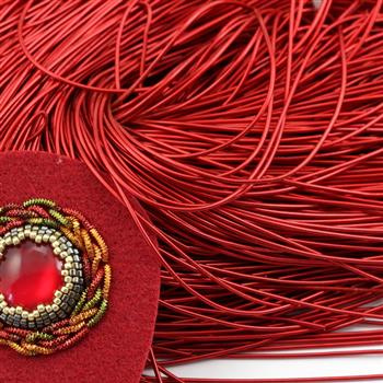 Bajorek do haftu miękki - czerwony błyszczący 1mm [ 4g ]