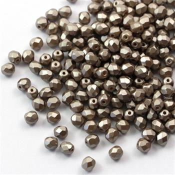 Fire Polish 4mm Alabaster Pastel Lt.Brown [20szt]