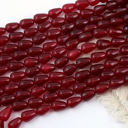 Jadeit bordowy kropla gładka 12x8mm