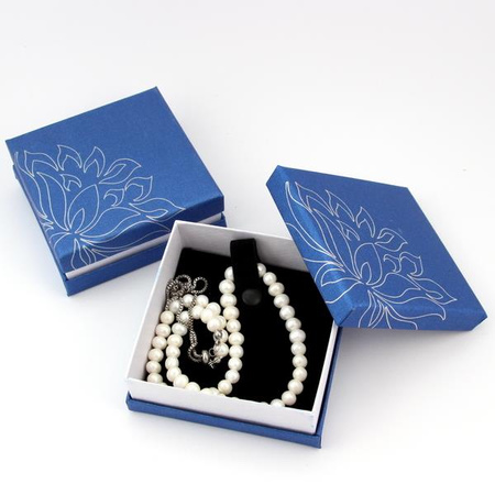 Pudełko ozdobne granatowe "LOTOS" 9x9x3,5cm