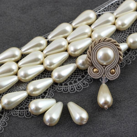 Preciosa Nacre Pear Light Creamrose 15x8mm [2szt]