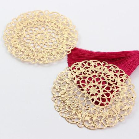 Rozeta filigranowa metalowa złota 67mm