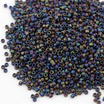 Toho Round 15/0 Semi Glazed Rainbow - Jet [5g]