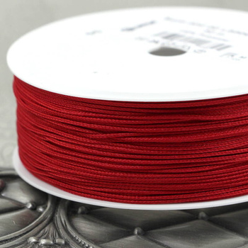 Sznurek pleciony poliestrowy wiśniowy 0,8mm Pega [1metr]