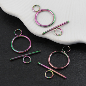 Zapięcie toggle stal szlachetna rainbow 20mm