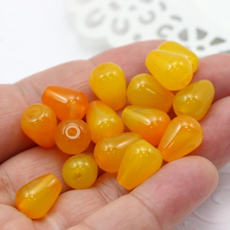 Agat brazylijski kropla żółta 13x10mm