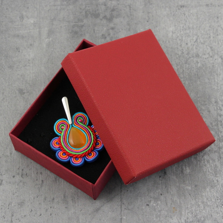 Pudełko ozdobne "DOTS" bordowe 9x7x3cm
