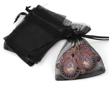 Woreczek z organzy czarny 9x7cm