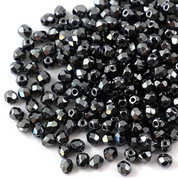 Fire Polish 4mm Jet Hematite [40szt]