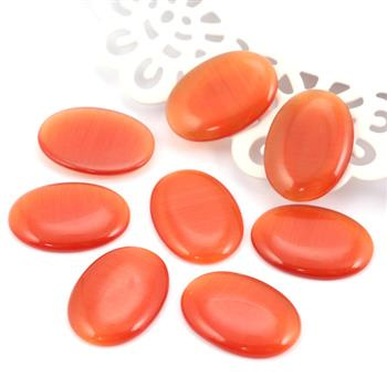 Kaboszon kocie oko owal pomarańczowy 25x18mm