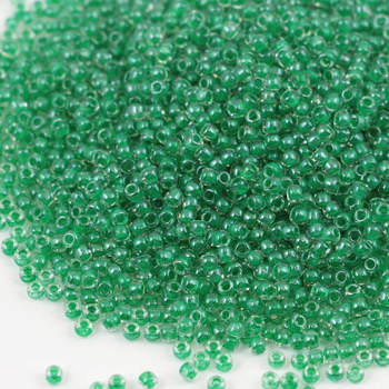 Toho Round 11/0 Inside Color-Crystal/Apple Green-Lined [10g]