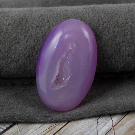 Kaboszon agat z druzą owal 36x22mm