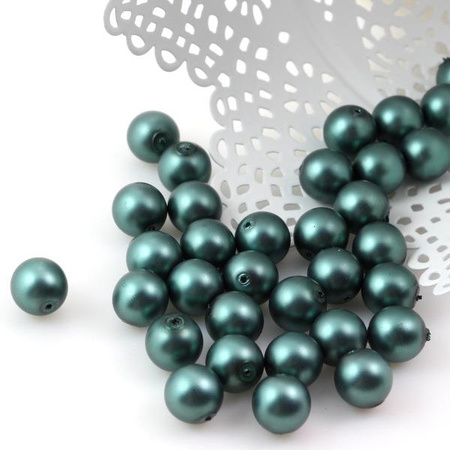 Koralik szklany velvet kula zielona 10mm [4szt]