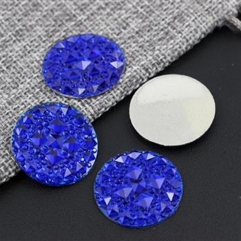 Kaboszon z żywicy druza moneta kobaltowa 25mm