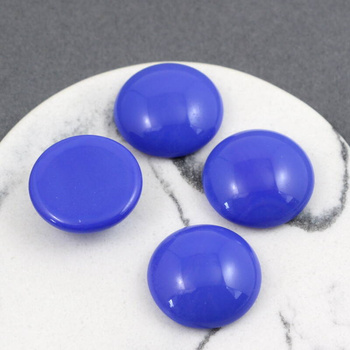 Kaboszon szklany Opaque Blue moneta 20mm