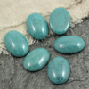 Kaboszon szklany Opaque Turquoise - Blue Luster owal 25x18mm