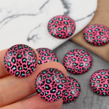 Kaboszon szklany z grafiką zwierzęcy print 20mm