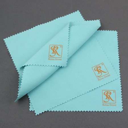 Ściereczka do czyszczenia srebra turkusowa z logo RS 17x17cm