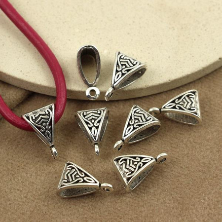 Krawatka metalowa ozdobna srebrna 15x10mm