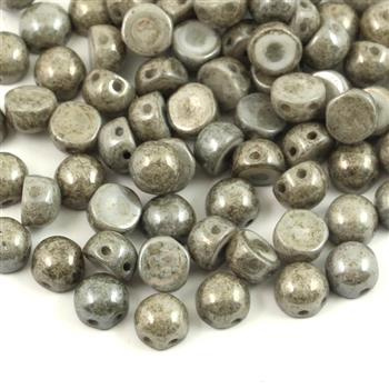 CzechMates Cabochon 6mm Chalk White Grey Luster [10szt]