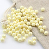 Round Beads Lustered Chalk White Cream Luster 6mm [20szt]