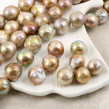 Perła słodkowodna baroque złota kula 14-18mm